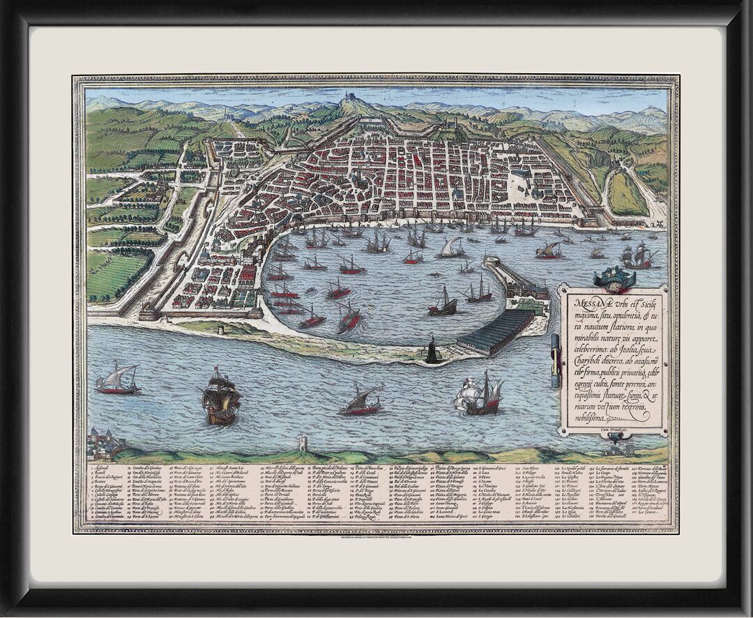 Messina Italy 1593 Braun and Hogenberg