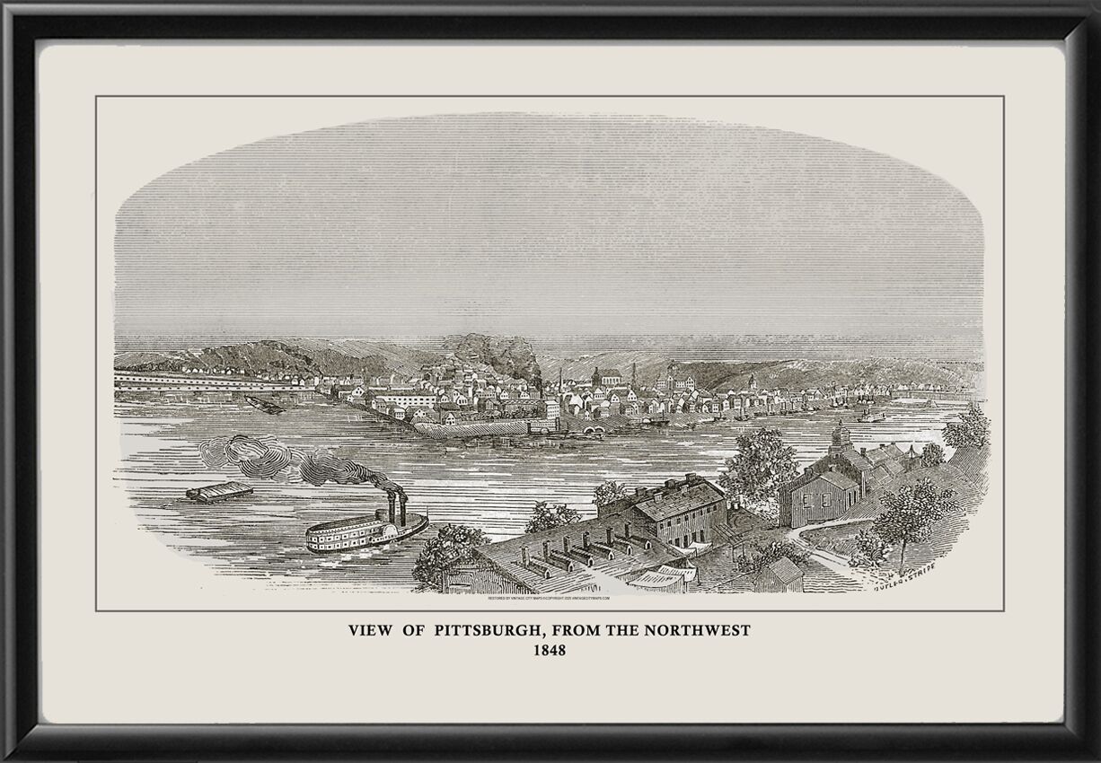 Pittsburgh PA 1848 from the Northwest