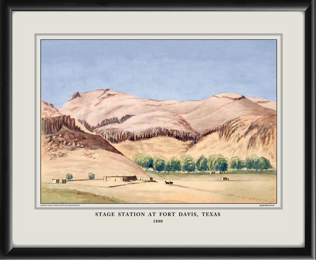 Stage Station at Fort Davis, Texas in 1880 by Joseph Basil Girard, painted 1908
