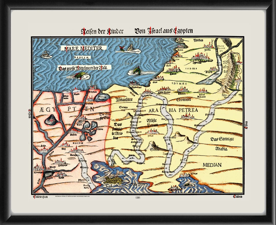 The Holy Land 1581 Exodus of the Israelites from Egypt by Heinrich Bünting