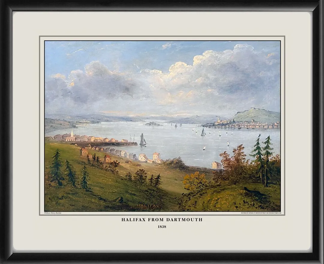 Halifax from Dartmouth 1838 William Henry Bartlett
