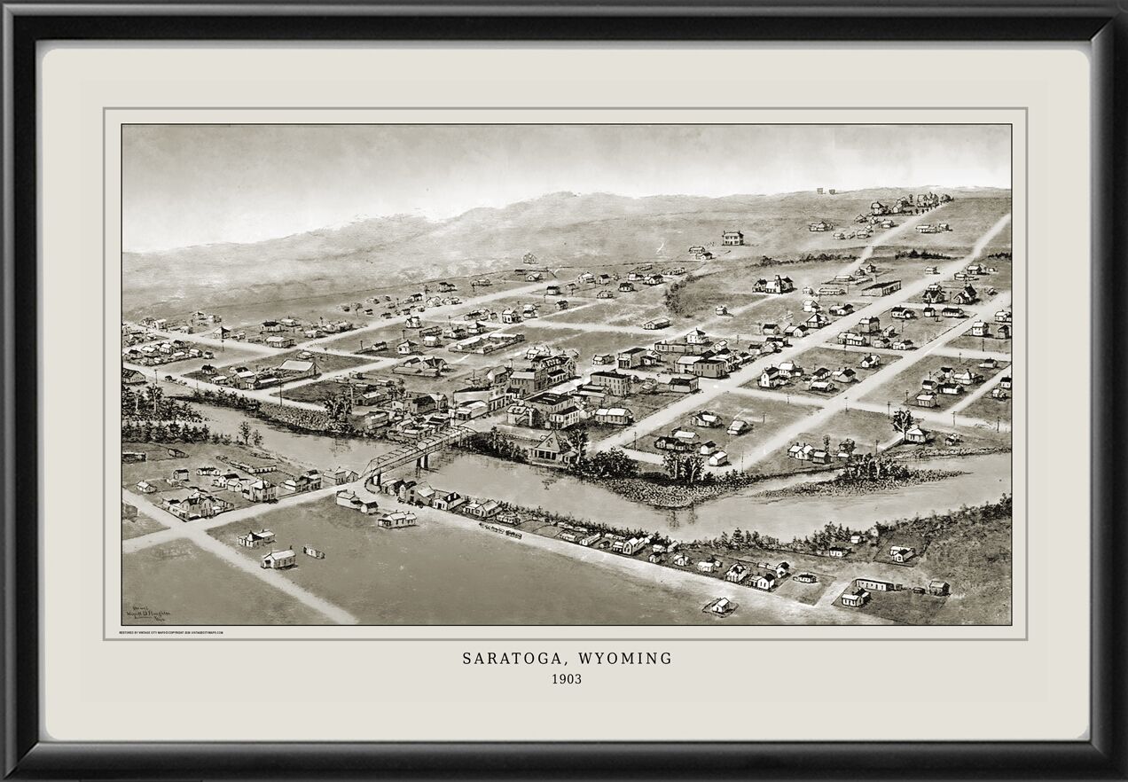 Saratoga WY 1903 Merritt D. Houghton on the North Platte River