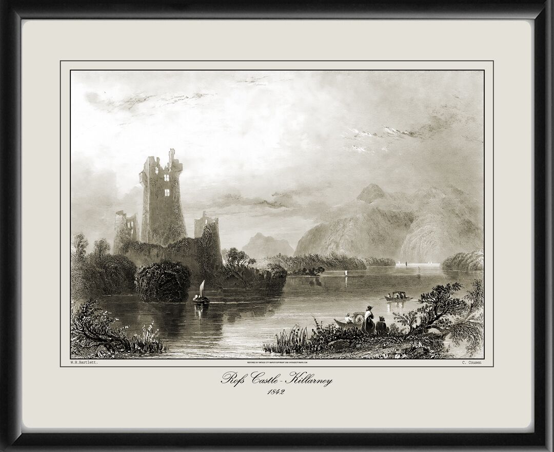 Ross Castle Killarney Ireland 1942 William Henry Bartlett engraved by Charles Cousen