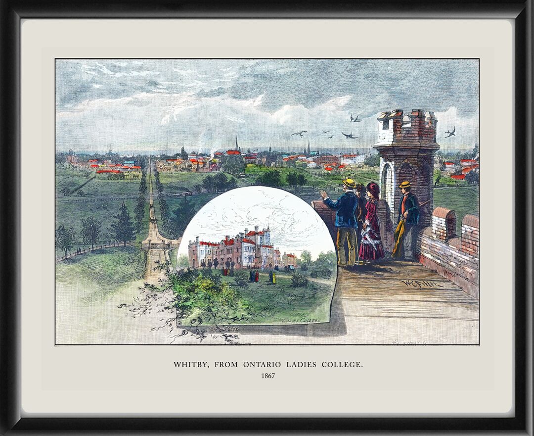 Whitby Ontario Canada 1867 viewed from Ontario Ladies College - Trafalgar Castle School