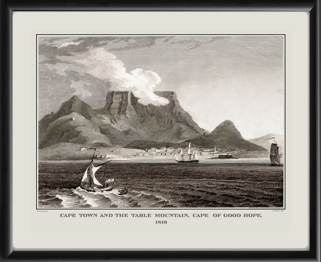 Cape Town and the Table Mountain, Cape of Good Hope 1816