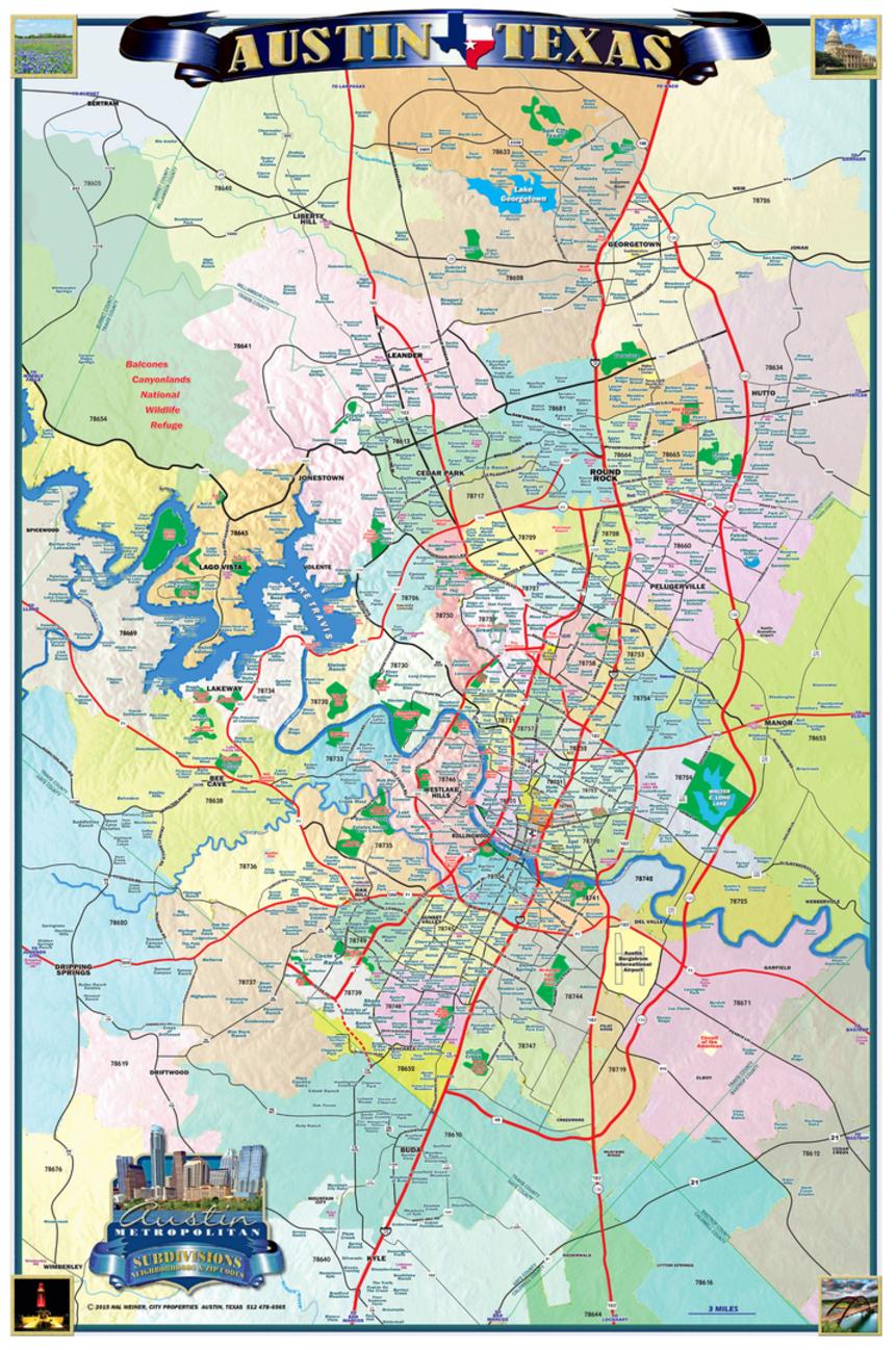  Austin  Subdivision Map  Over 750 Neighborhoods and 