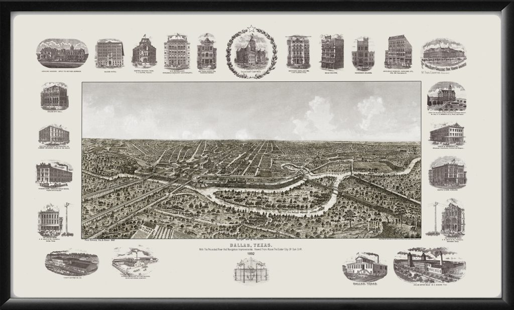 Dallas Oak Cliff TX 1888 - Vintage City Maps, Restored City Maps