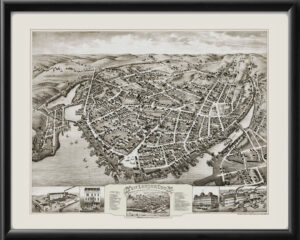 New London CT 1876 OH Bailey Restored Map