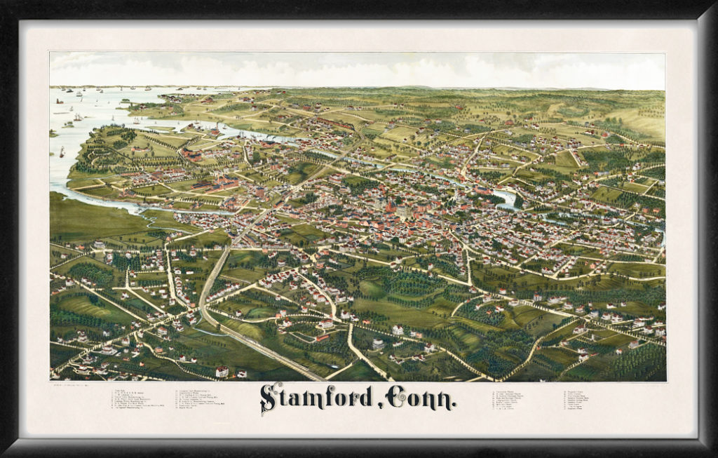 Stamford CT 1883 Restored Map | Vintage City Maps