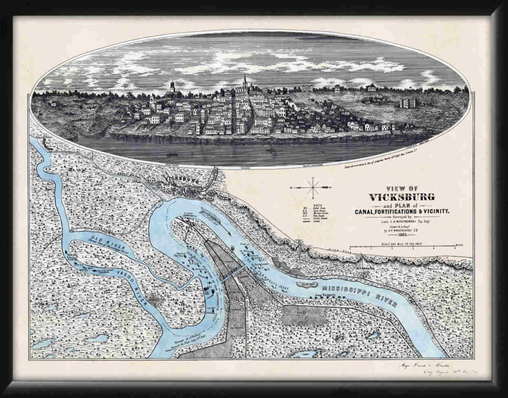 Vicksburg MS 1863 Restored Map | Vintage City Maps