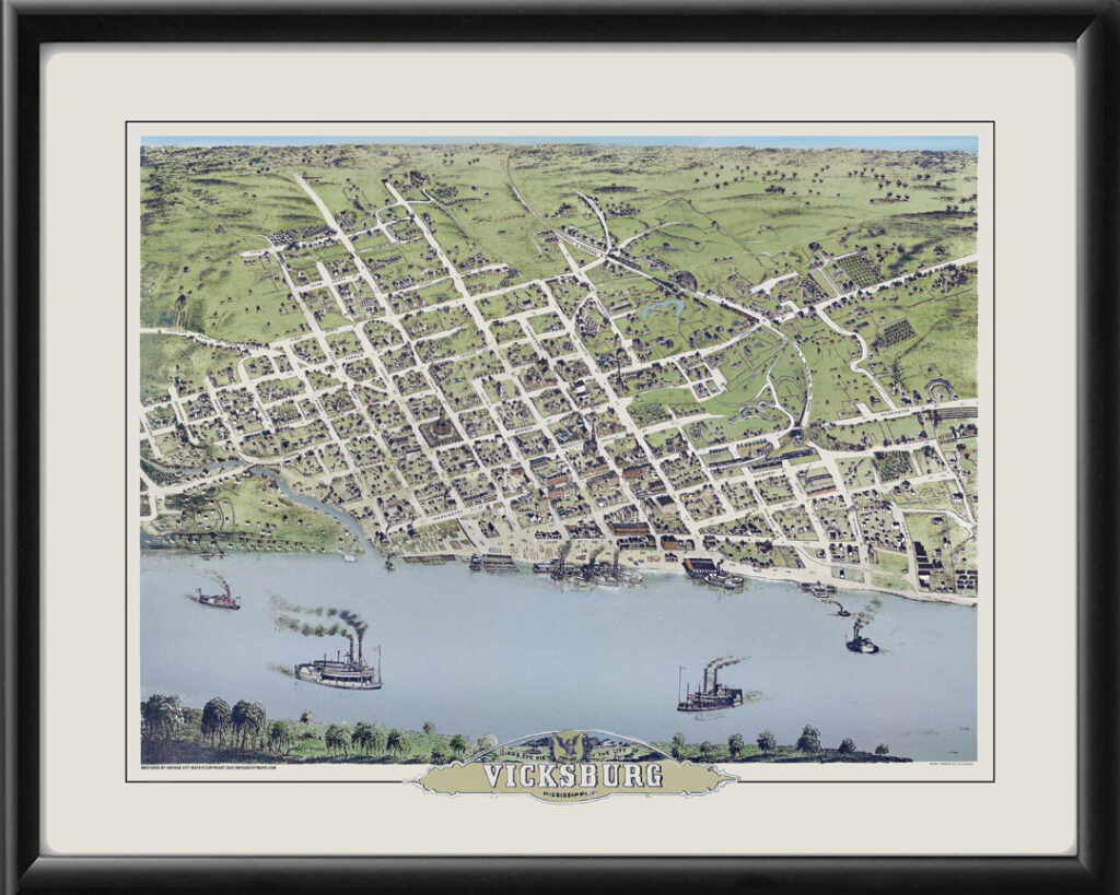 Vicksburg MS 1871 Restored Map | Vintage City Maps