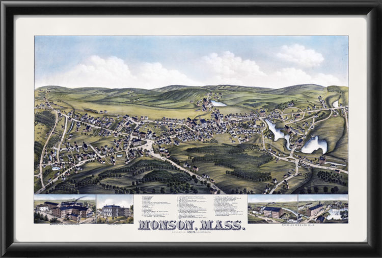 Monson MA 1879 - Vintage City Maps