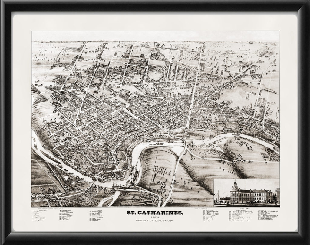 St. Catharines Ontario Canada 1875 | Vintage City Maps - Restored City Maps