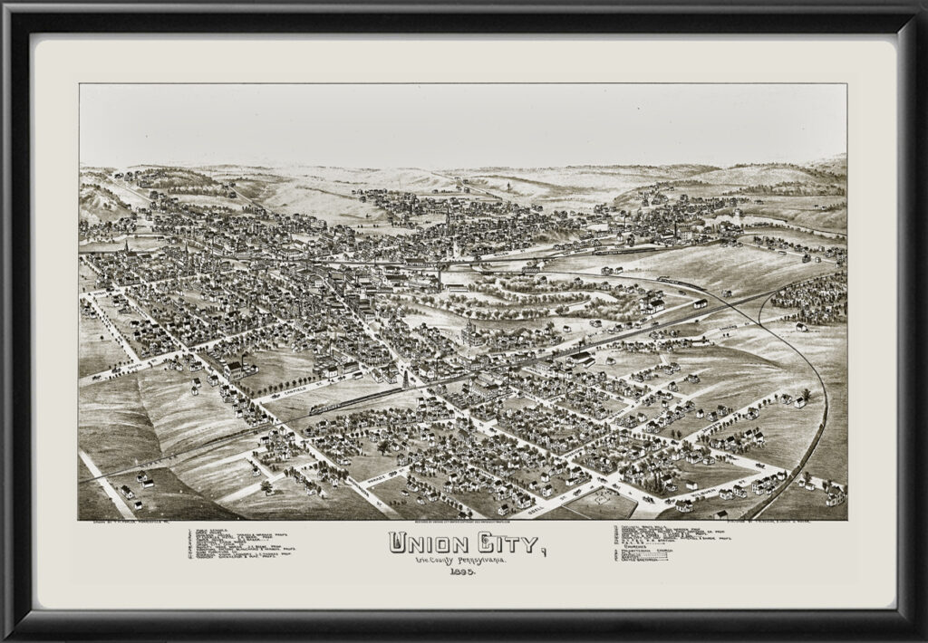 Union City PA 1895 | Vintage City Maps