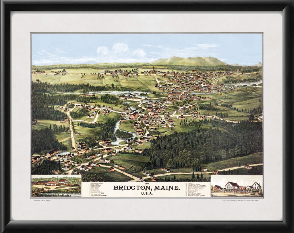 Bridgton ME 1888 | Vintage City Maps