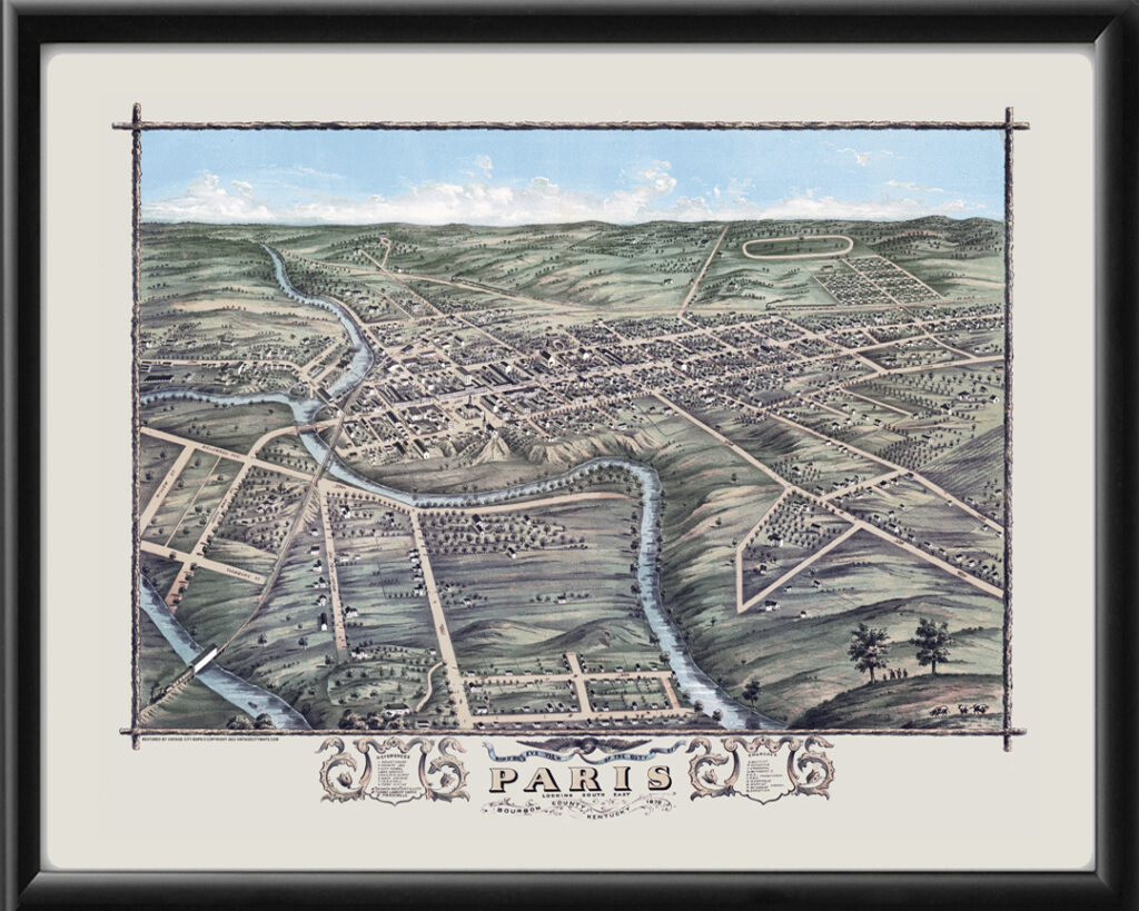 Paris KY 1870 Restored Map | Vintage City Maps