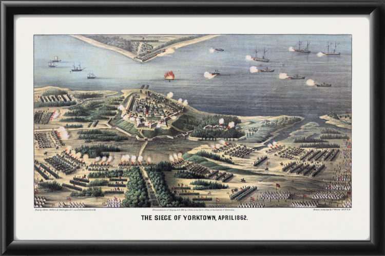 Yorktown VA 1862 Restored Map | Vintage City Maps