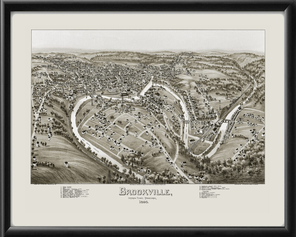 Brookville PA 1895 Restored Map | Vintage City Maps