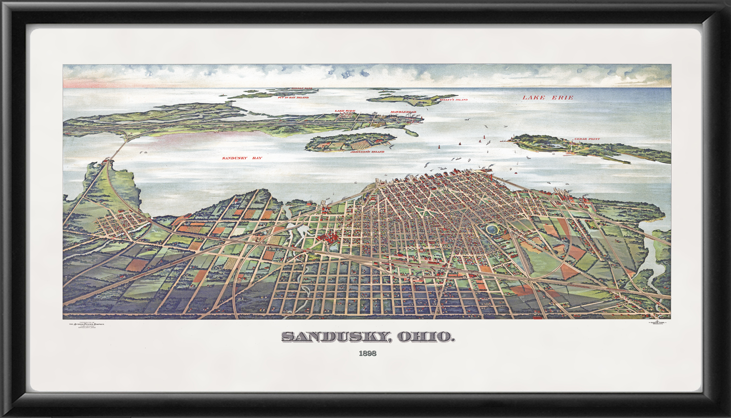 Sandusky Oh 1898 Vintage City Maps