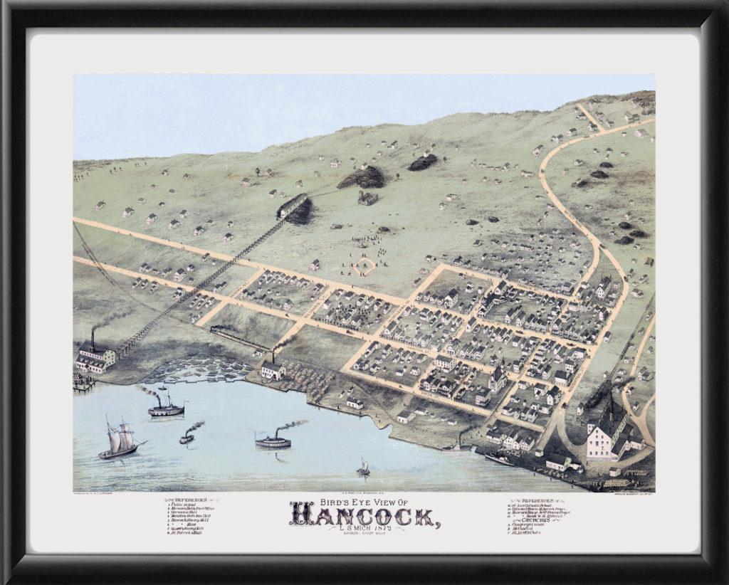 Hancock MI 1873 Restored Map | Vintage City Maps