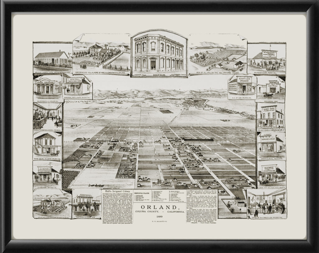 Orland CA 1889 Restored Map | Vintage City Maps