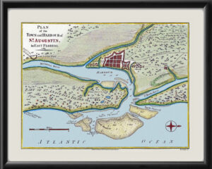 St. Augustine FL 1783 Restored Map