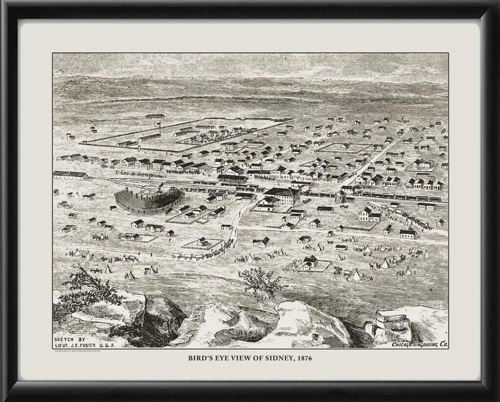 Sidney NE 1876 Restored Map | Vintage City Maps