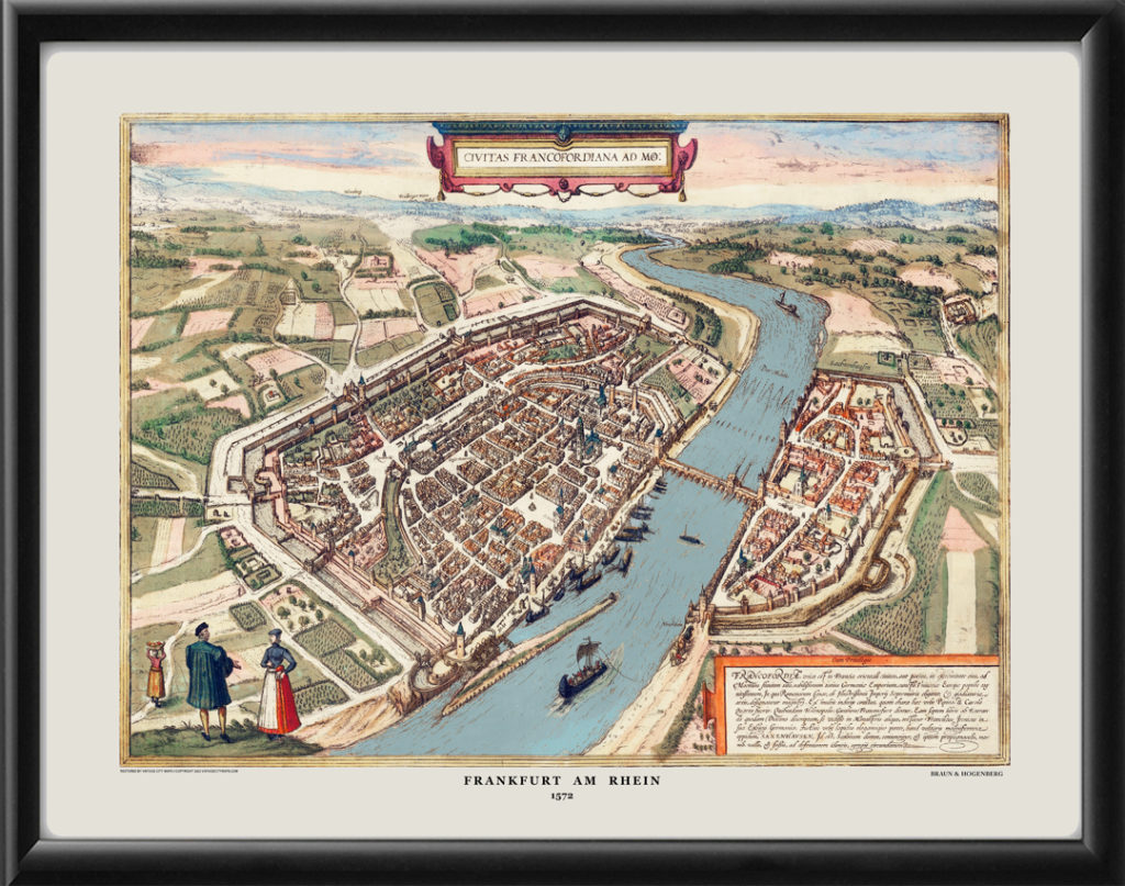 Frankfurt am Rhein 1572 Restored Map | Vintage City Maps