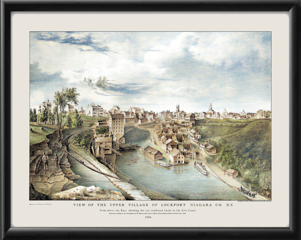 Lockport NY 1836 (Color) Restored Map | Vintage City Maps