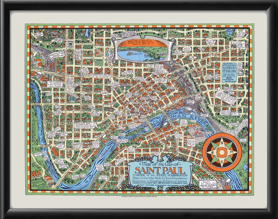 Saint Paul Map, Map of Saint Paul, Capital of Minnesota