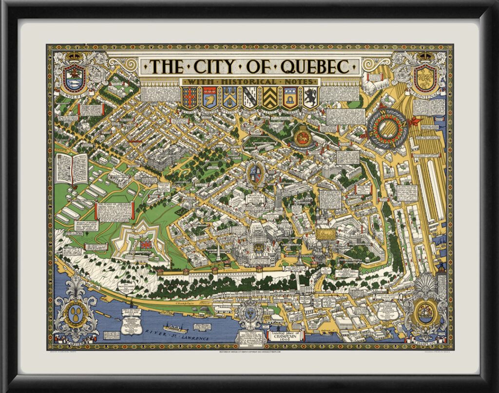 Quebec City Canada 1832 | Vintage City Maps - Restored City Views