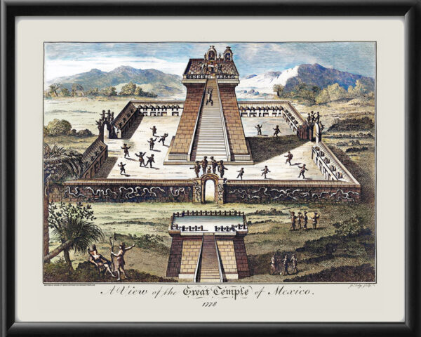 A View of the Great Temple of Mexico at Tenochtitlan 1778 John Lodge Color TM