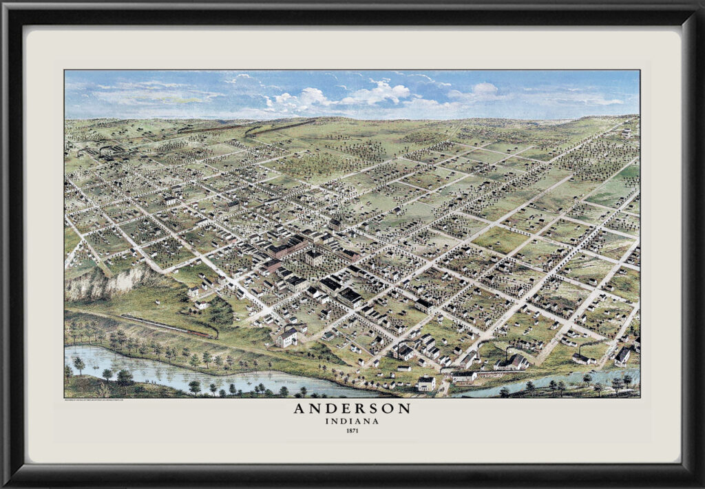 Anderson IN 1871 (Color) Restored Map | Vintage City Maps