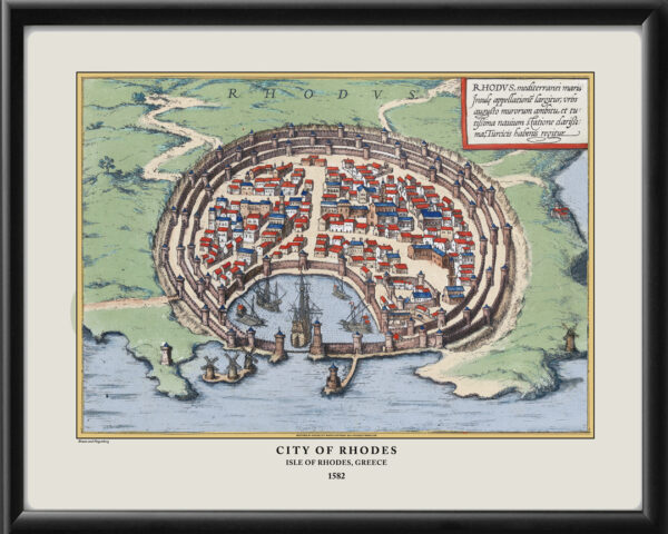 City of Rhodes on Isle of Rhodes Greece 1582