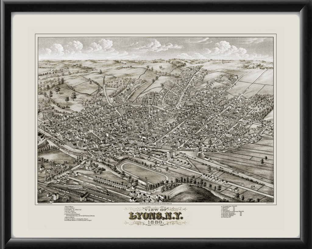 Lyons NY 1888 Restored View | Vintage City Maps