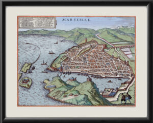 Marseille France 1575 Braun & Hogenberg's Civititas Orbis
