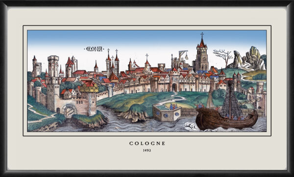 Cologne Germany 1493 Restored Map