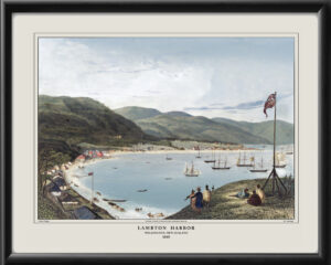 Wellington, New Zealand - Lambton Harbor 1840 Restored Map