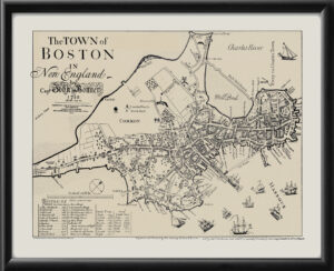 Boston MA 1722 Map